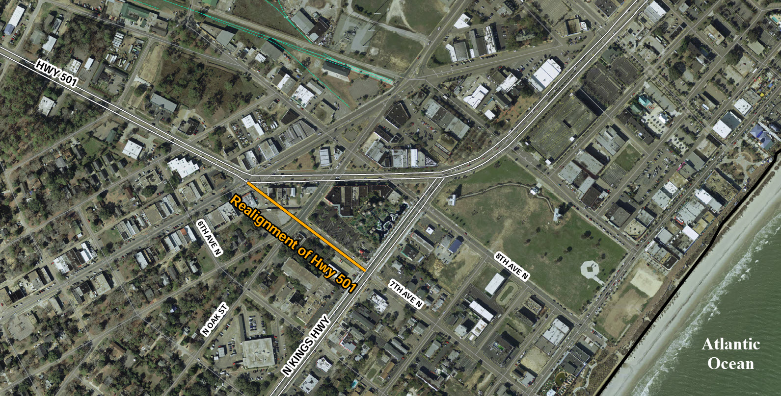 U.S. Highway 501 realignment from Broadway Street to 7th Avenue