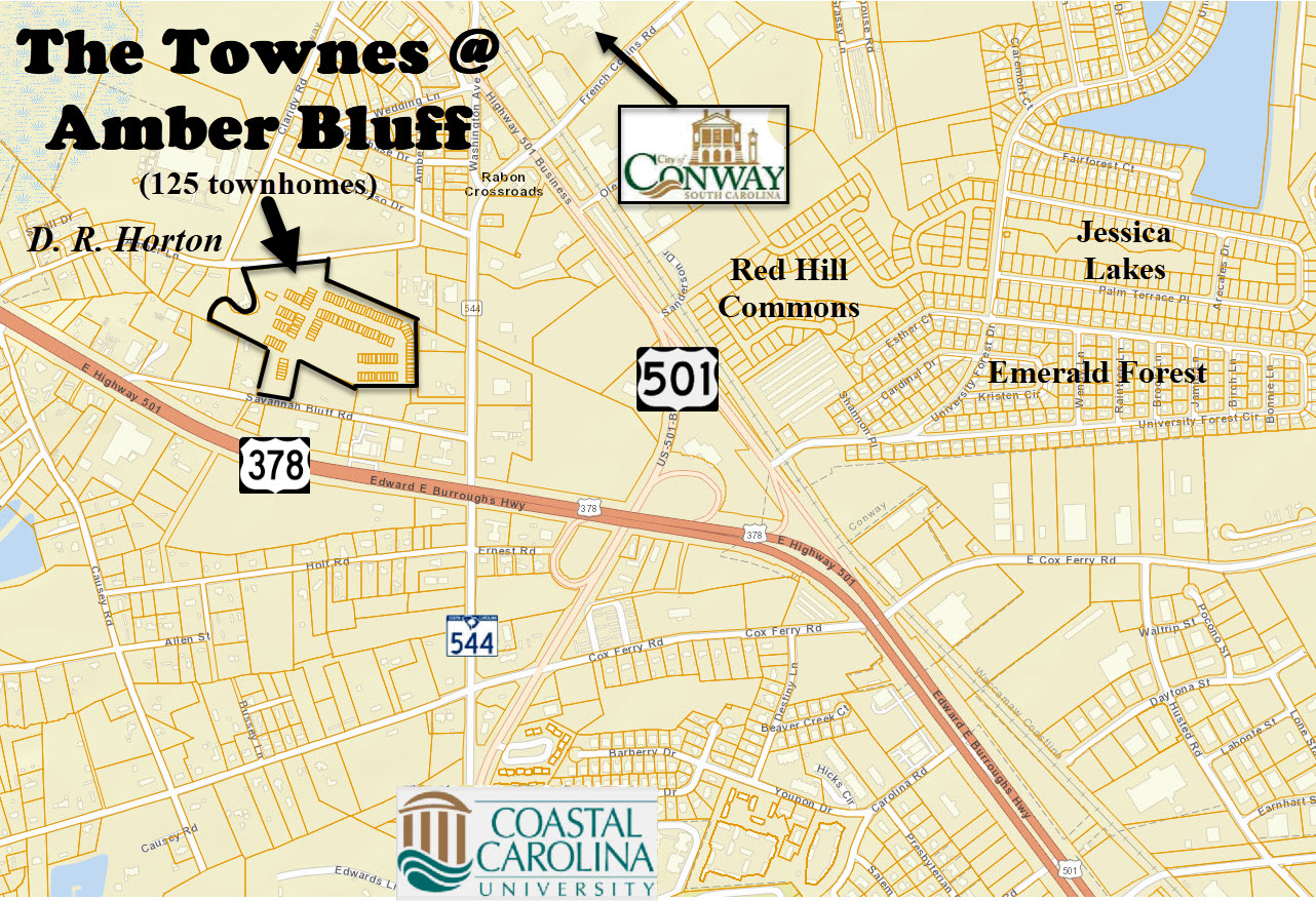 The Townes@Amber Bluff is a new subdivision of townhomes coming soon to Conway!