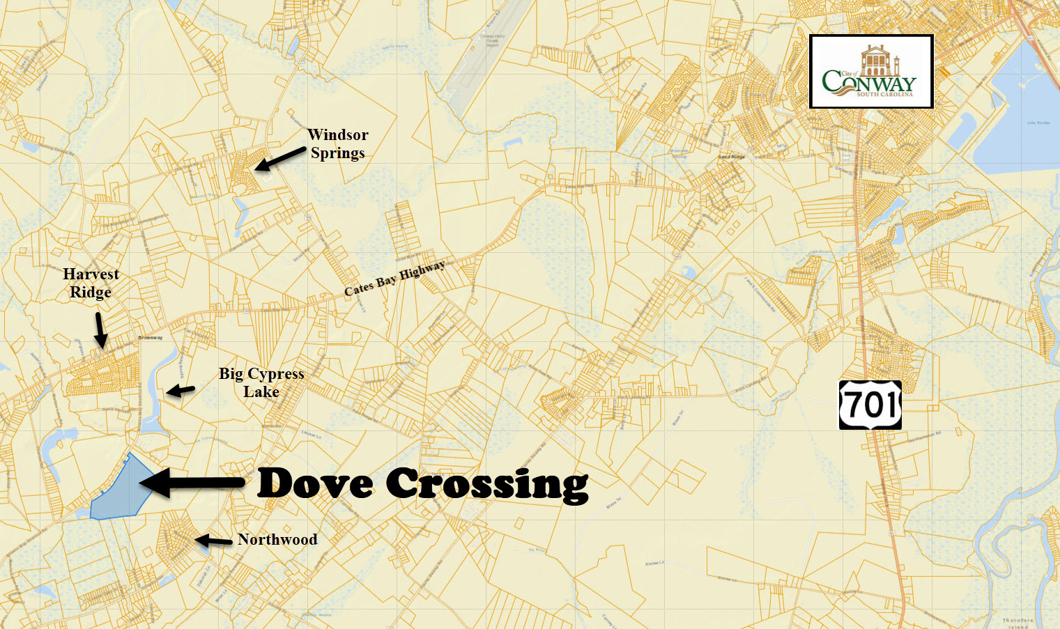 New home community of Dove Crossing in Conway