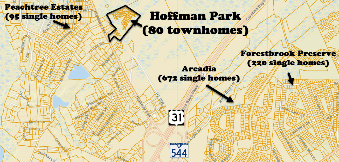 New townhomes at Hoffman Park in Myrtle Beach by Lennar