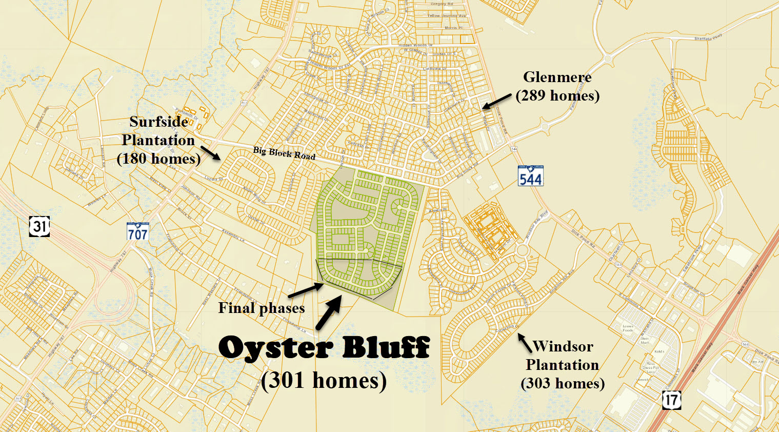 Oyster Bluff new home community in Socastee by D. R. Horton