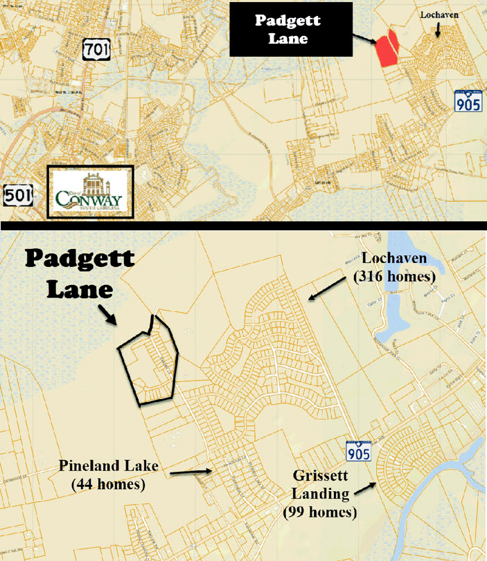 New home community of Padgett Lane in Conway by Hanco Construction