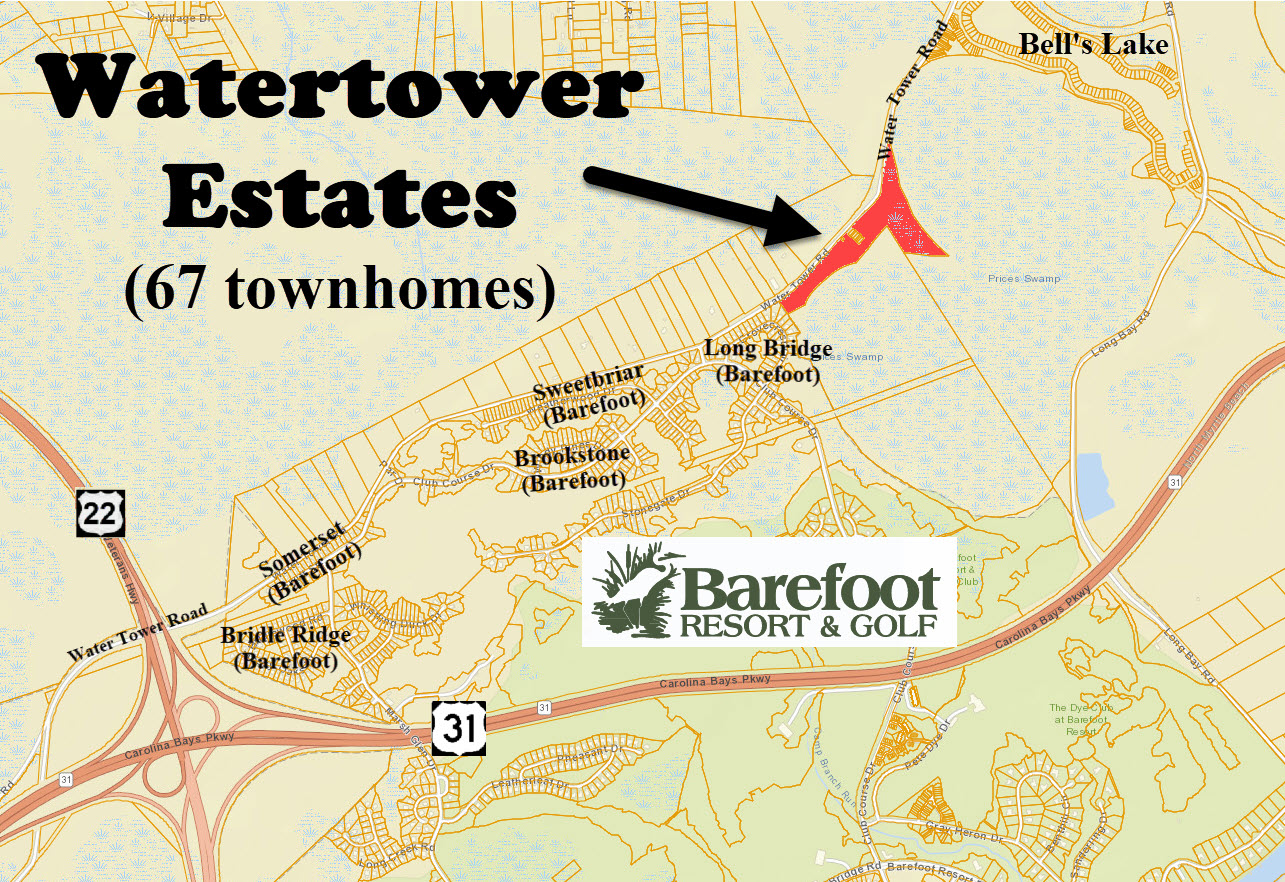 New townhomes at Watertower Estates in North Myrtle Beach